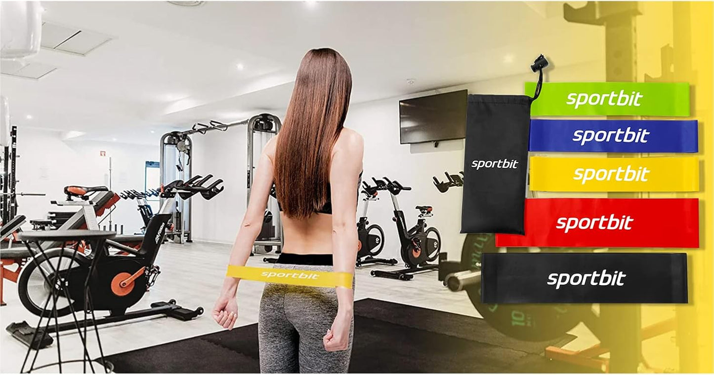 SPORTBIT Exercise Resistance Bands - Versatile Set of 5 for Strength Training & Flexibility