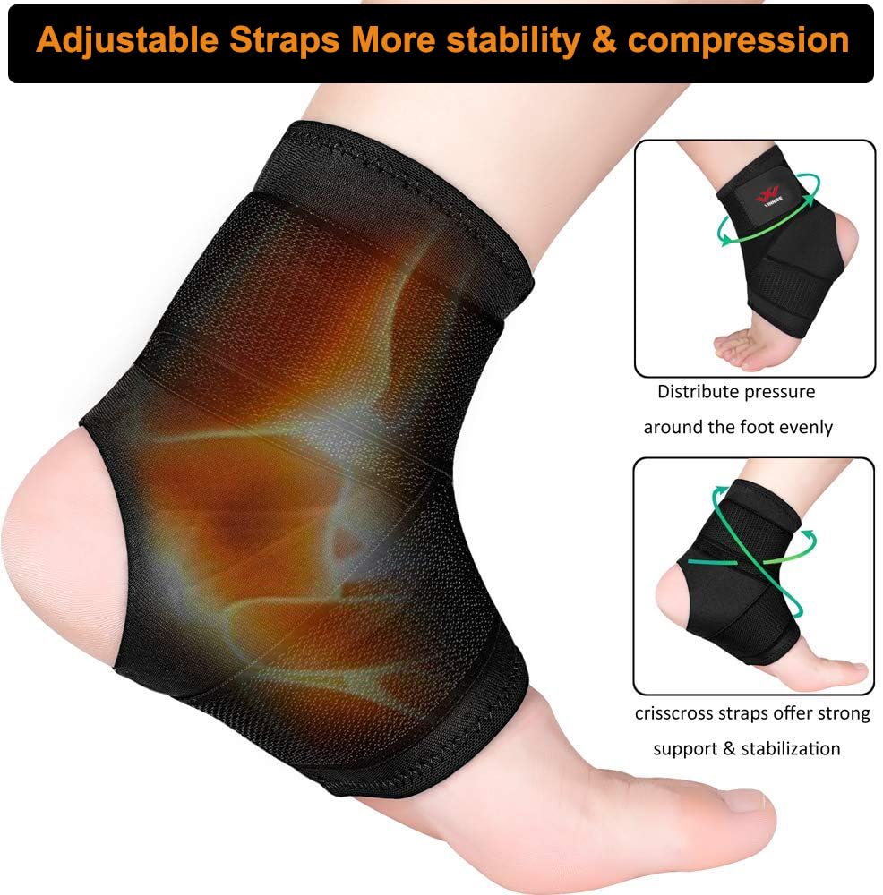 Vinaco Ankle Brace, 2 Pack Ankle Support for Sprained Ankle, Men & Women