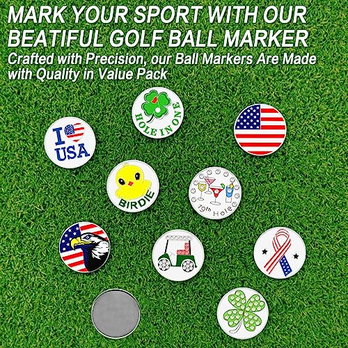 Golf Ball Marker with Hat Clip - 2 Golf Cart Variants