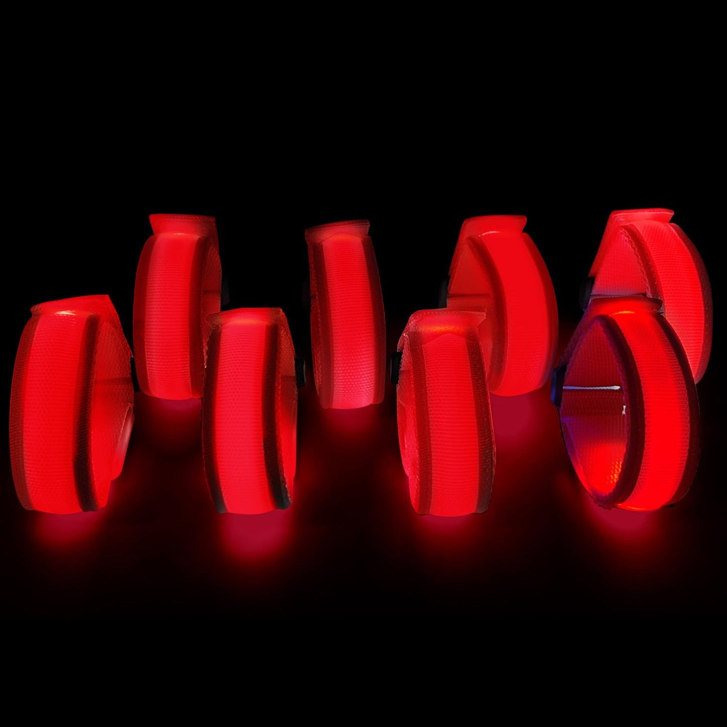 SZJMAO 8 Pack LED Bracelets Light Up Wristbands,Glow Flashing Wristbands Glow in The Dark Party Supplies for Party, Festivals, Sports, Camping,Night Events (Red)