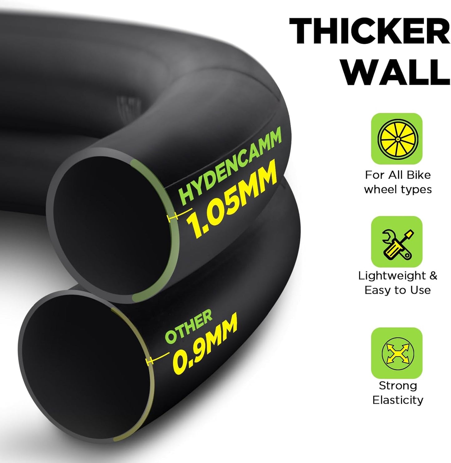 700C Bike Tube - Butyl 2 Pack with Tire Levers | Compatible with 700x20C-25C Sizes