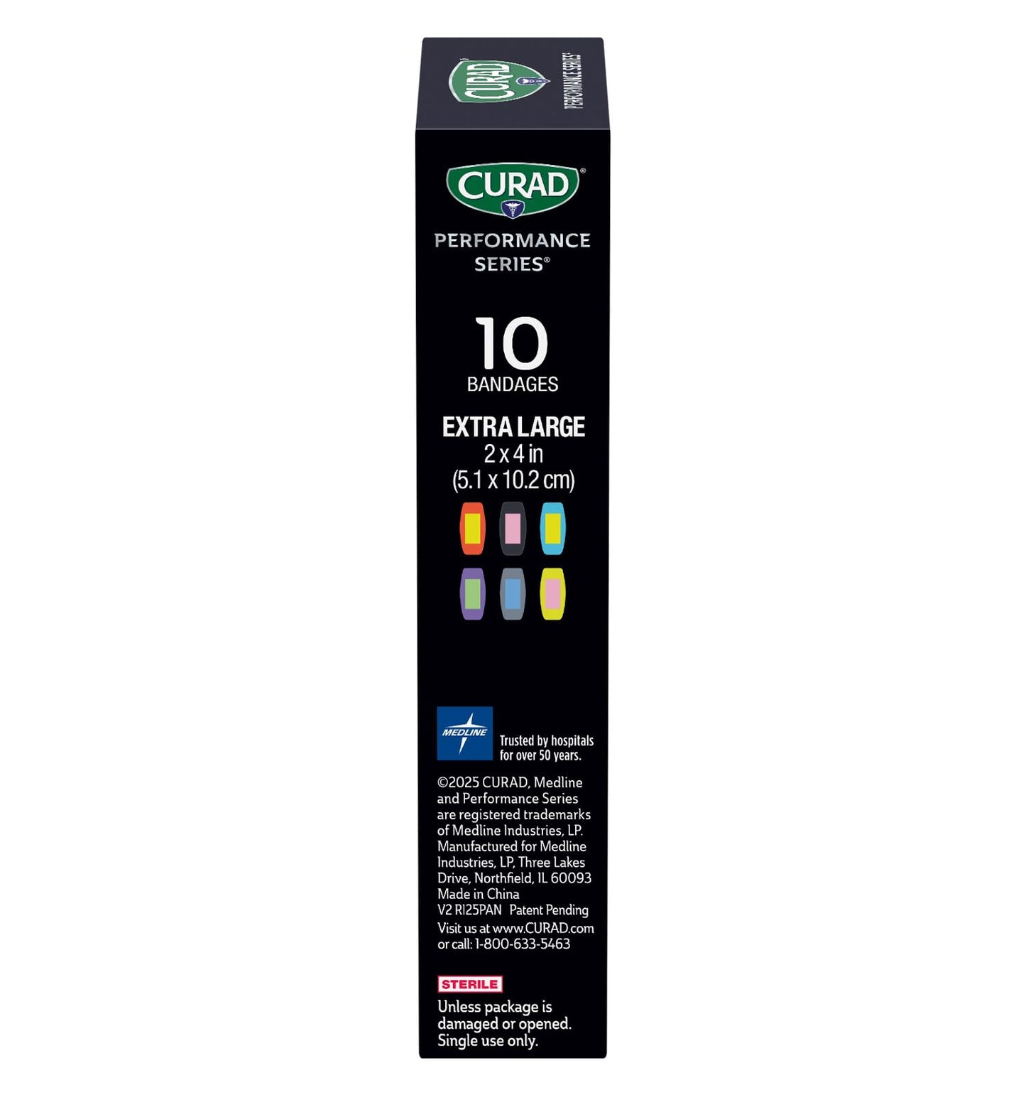 CURAD® Performance Series® Extra Large Antibacterial Bandages, Box of 10