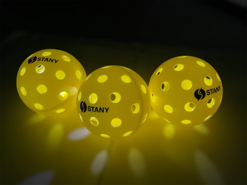 STANY LED Pickleball Balls –Ultra Visible for Nighttime Play, Glow in The Dark, 40 Hole, Indoor/Outdoor, Consistent Bounce, USAPA Official Size, Gift Ready Box, 6 Pack + 3 Replacement Batteries