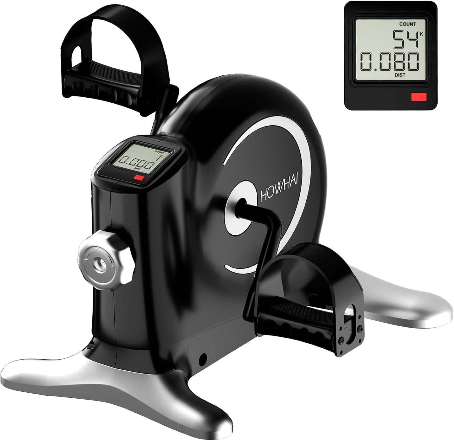 Under Desk Bike Pedal Exerciser - Mini Exercise Bike for Arm & Leg Workouts | Portable with LCD Display