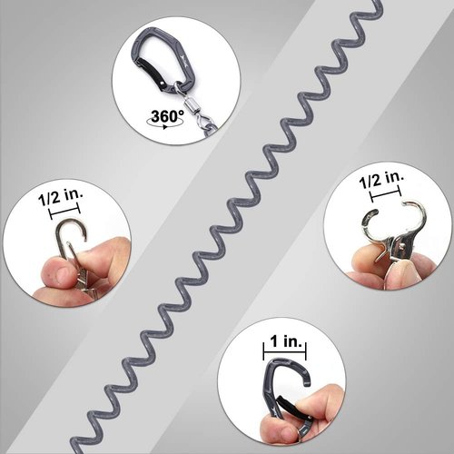 HERCULES M4 Fishing Lanyard - Heavy Duty Retractable Coiled Tether for Rods & Paddles | Durable Kayak Leash