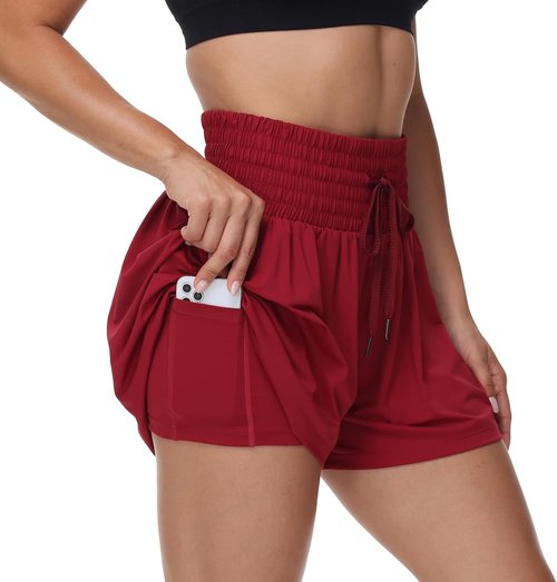 Blaosn Athletic Shorts for Women - High Waist Gym Workout Skort with Pocket | Casual Summer Style