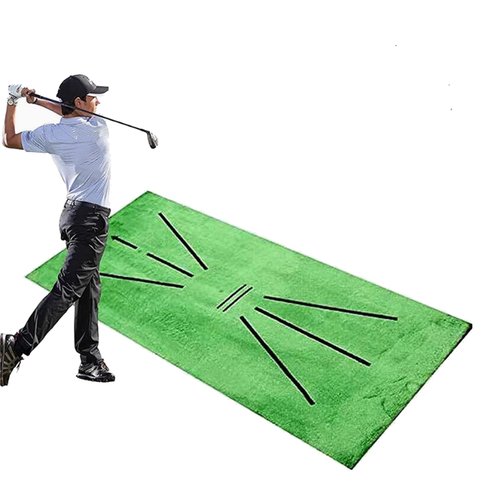 Golf Hitting Mat, Golf Practice Mat Outdoor Indoor for Training Chipping Show Swing Path, Feedback Detection Batting, 24"x12" Artificial Dual Turf Golf Mat with Tees for Training, Driving