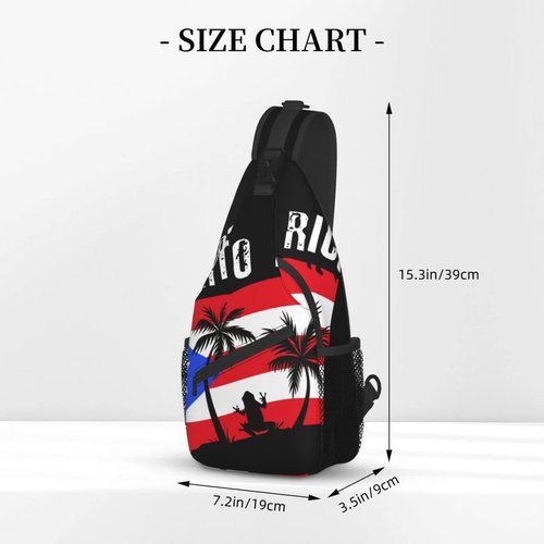 ASYG Puerto Rico Rican Flag Sling bag/Crossbody Backpack/Puerto Rican Shoulder Bag for Men For Women, Travel, Hiking, Work