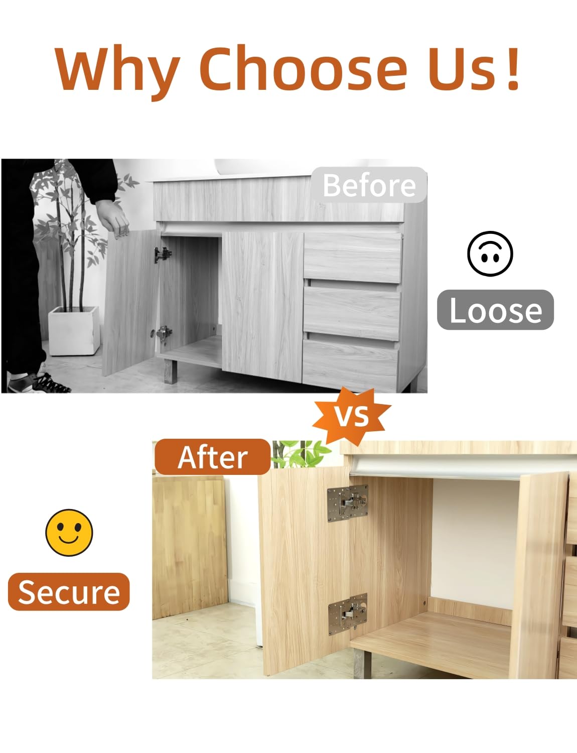 6PCS Cabinet Hinge Repair Plate Kit: FOGZUVR Durable Door Hinge Repair Kit Plate Stainless Steel, Large Hinge Repair Board with Mounting Screws for Kitchen Cabinet, Cupboard Doors and Furniture