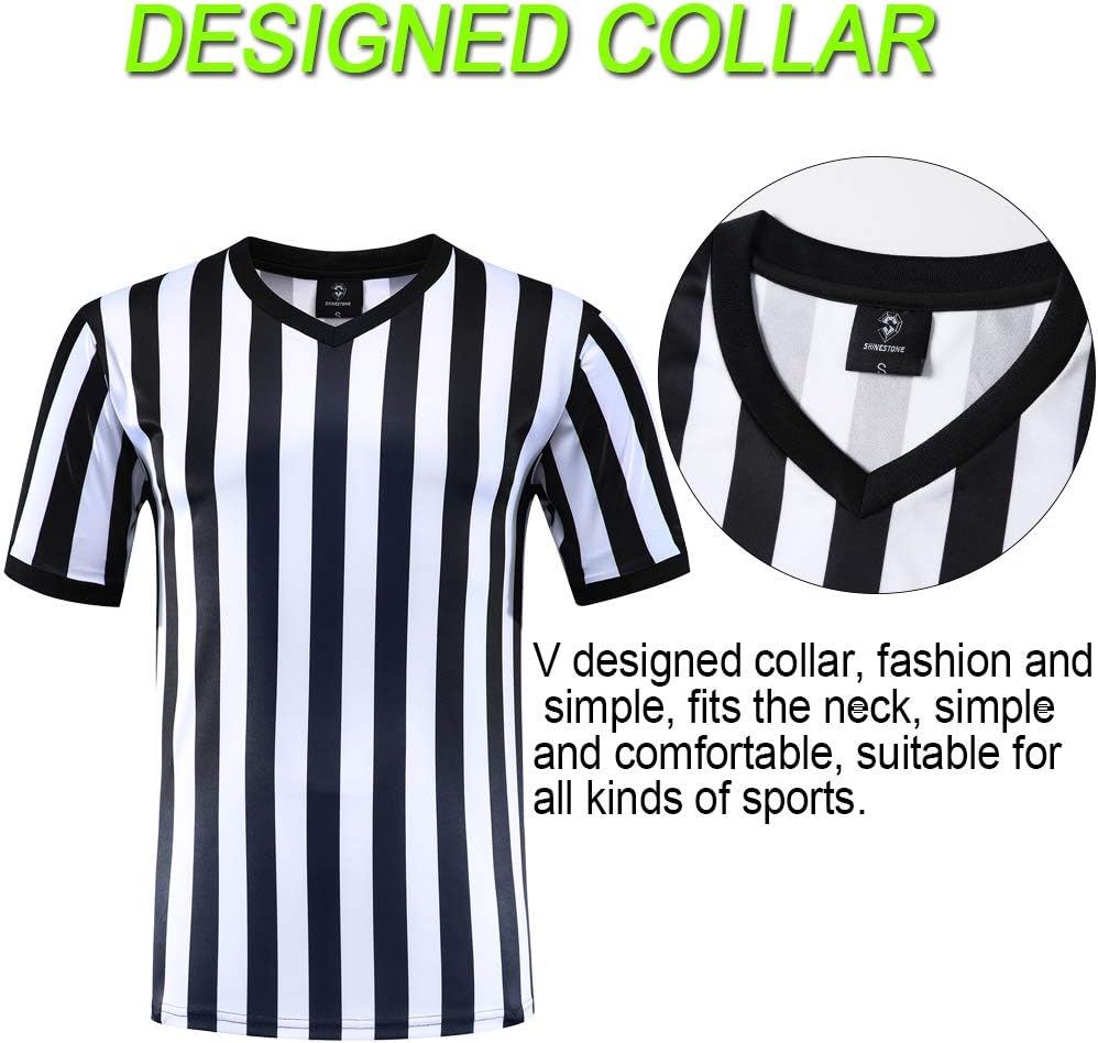 Shinestone Referee Shirt - V Neck Umpire Jersey for Football & Sports | Perfect Holiday Gift