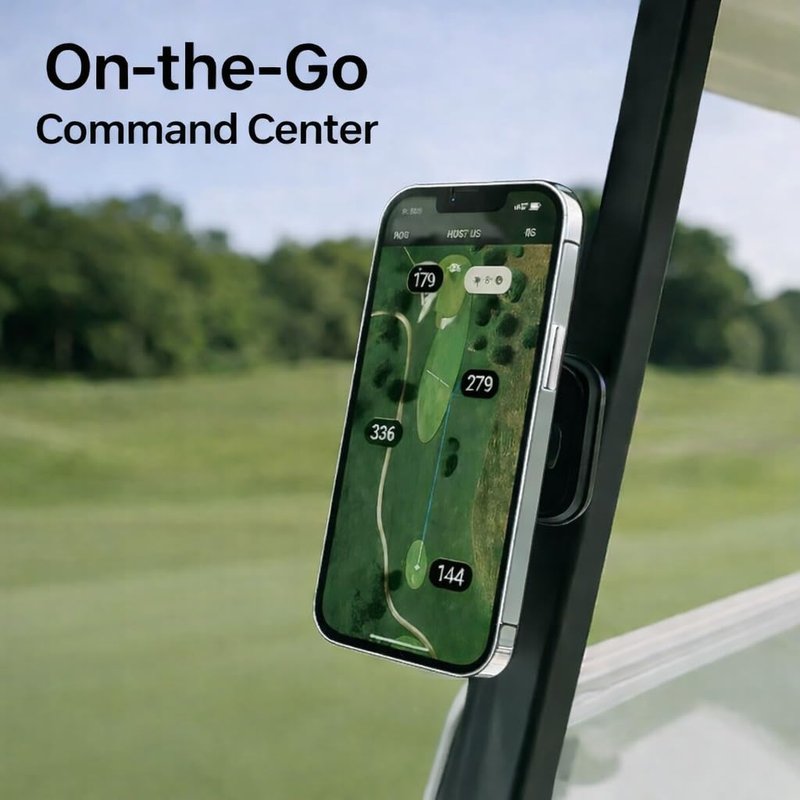 meexzoom Magnetic Phone Holder for Golf Cart, 360° Rotation Phone Mount with Strong Magnet, Compatible with MagSafe iPhone 12-17 & Android, Fit for EZGO Yamaha Golf Accessory, for Golfer