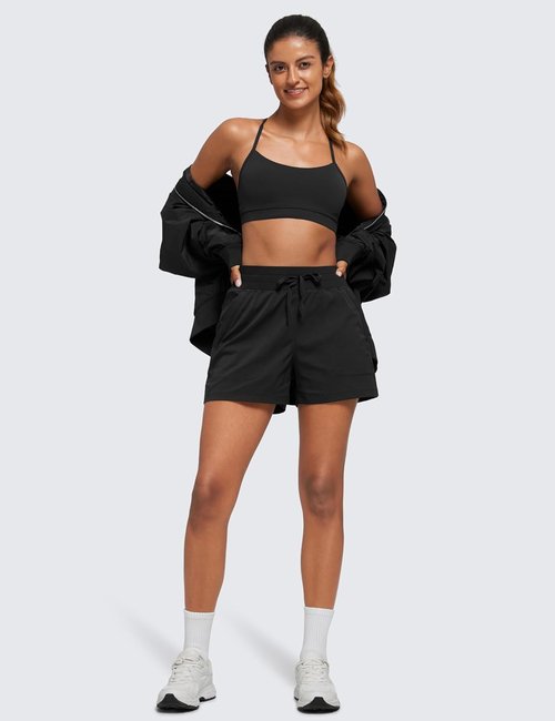 CRZ YOGA Lightweight Casual Shorts - High Waisted Linerless for Women | Perfect for Athletic Lounge & Hiking