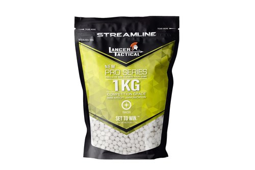 Lancer Tactical 0.20g-0.30g Streamline Competition Grade Tracer Airsoft BBS (Color: Green) X3 (0.25g 4000 Rd)
