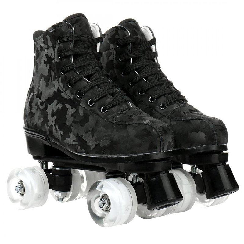Risup High-Top Skates for Men, Women, Girls - Classic Double-Row Four Wheel Roller Skates