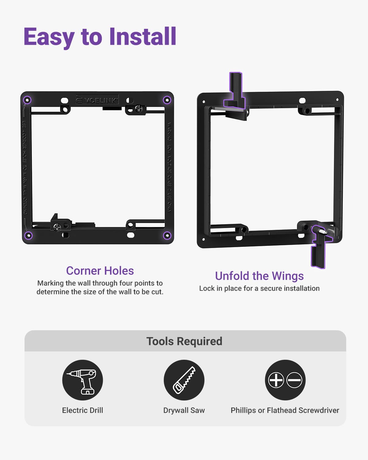 VCELINK Brush Wall Plate with Mounting Bracket, 2 Gang Pass Through Wire Hider for Cable Management, Ethernet Cables, HDMI Cables and Home Theater Systems, 2 Pair