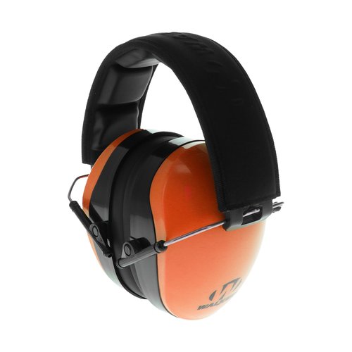 Walker's Dual Colored Passive Muff - Compact Folding Lightweight 26dB NRR Hunting Gun Range Shooting Hearing Protection Muff w/Padded Headband & PVC Earpads, Blaze Orange