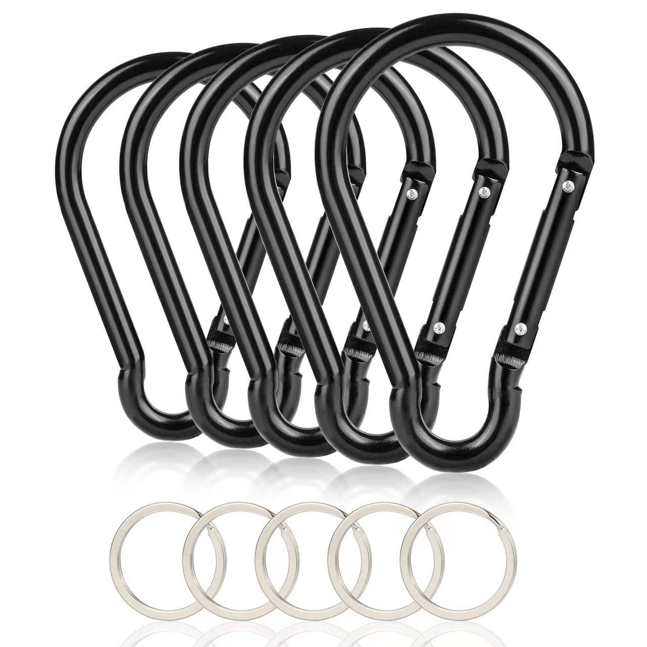 CampTek 10PCS 4"/10cm Large Carabiner Clip,Strong Unlocking Caribeaner Keychain Pack for Backpack Hook, Light Duty Paracord Umbrella e Parachute para Cord Accessories Rop
