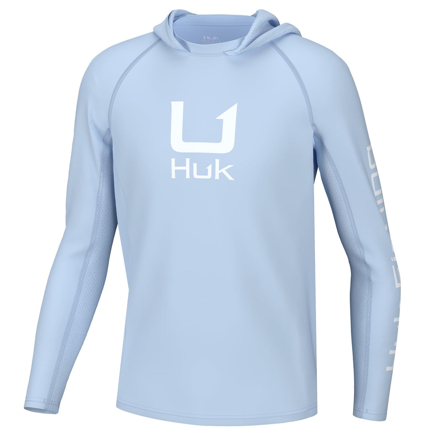 HUK Youth Icon X Hoodie, Fishing Shirt with Sun Protection for Kids, Ice Water, Large