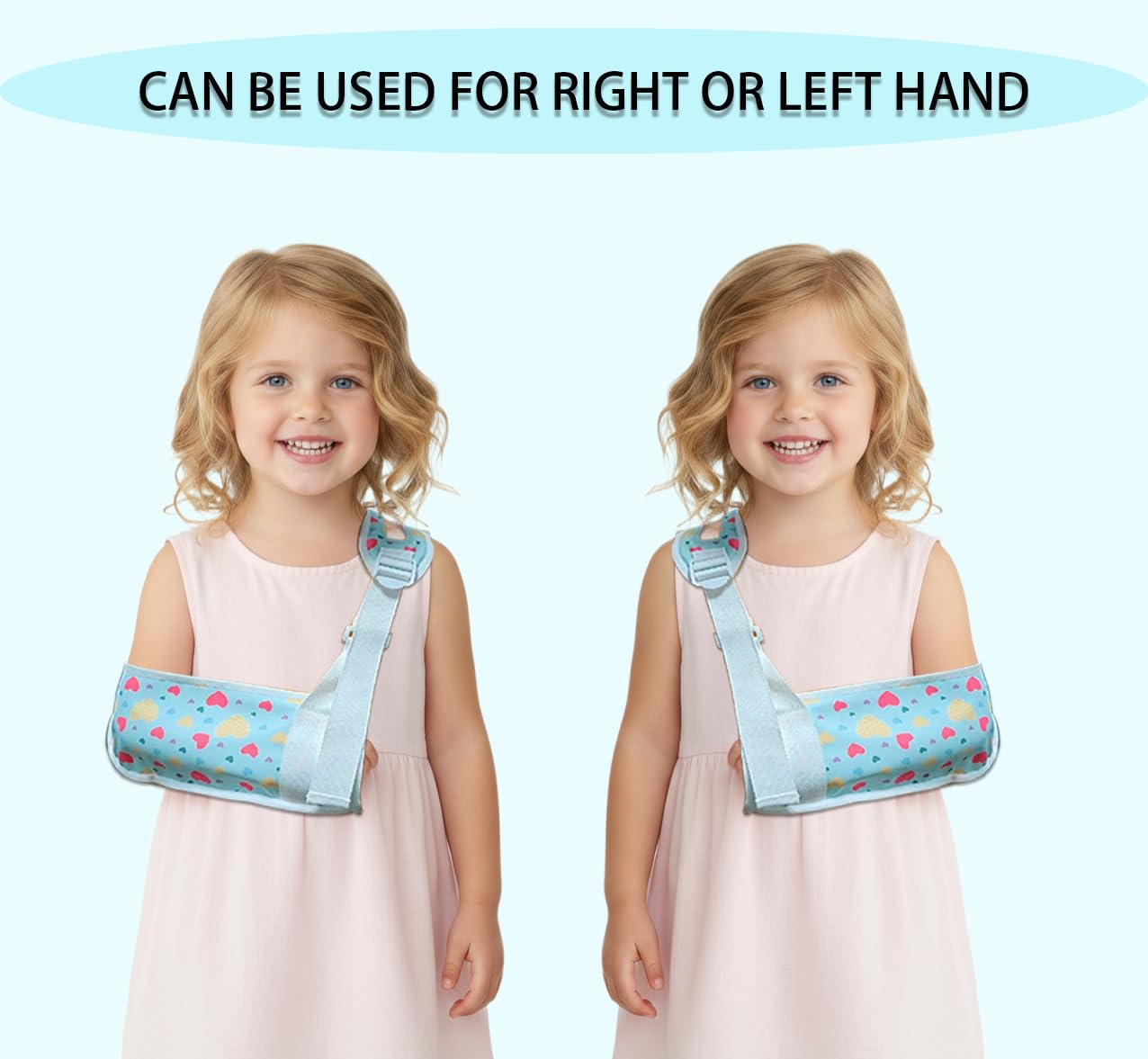 GZFQJJ Kids Arm Sling for Shoulder Injury & Post-Surgery Recovery Adjustable & Comfortable Shoulder Support Fits Both Arms (LOVE-1, Small)