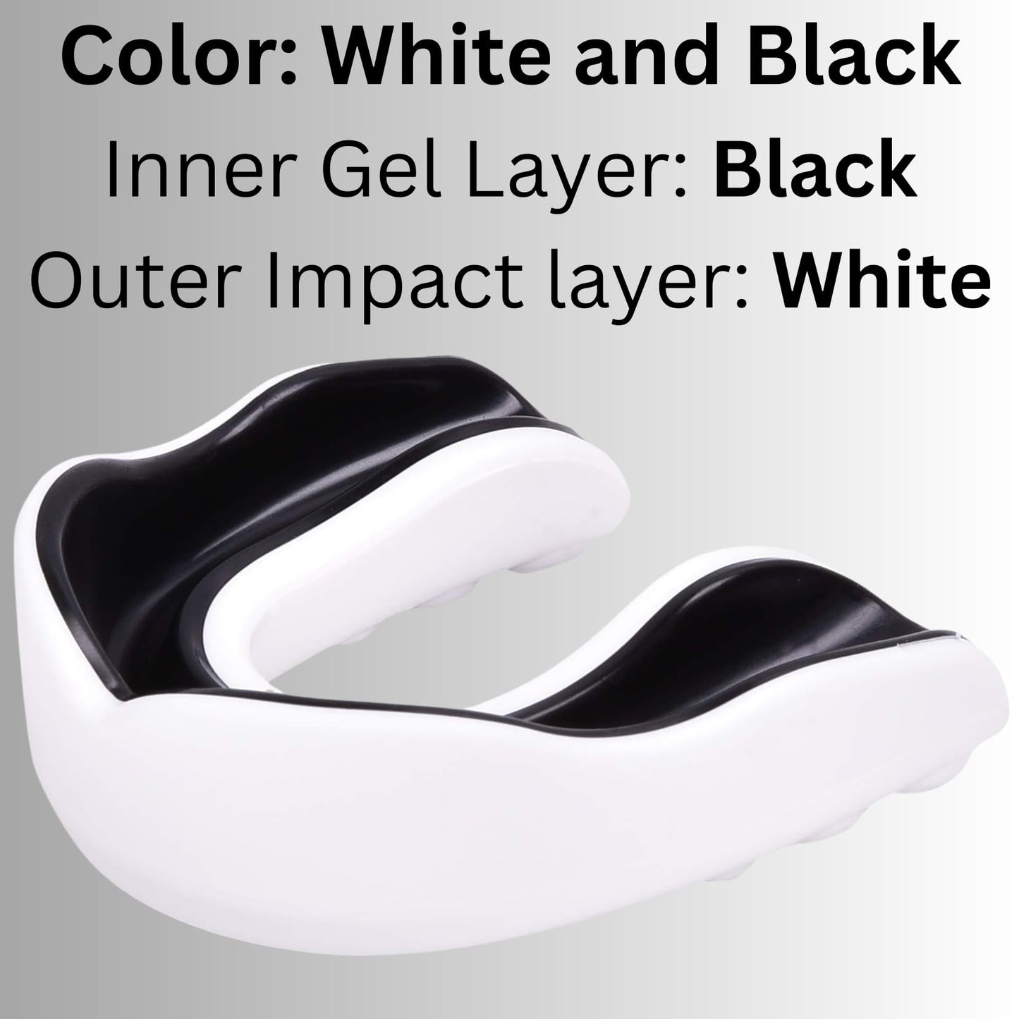 Oral Mart Adult Mouth Guard (Color: White/Black) - Sports Mouthguard for Karate, Boxing, Martial Arts, Football, MMA, Sparring, Hockey, Rugby, BJJ, Muay Thai,Soccer