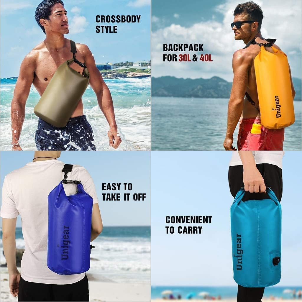 Unigear Waterproof Dry Bag - Lightweight Floating Storage for Kayaking, Boating & Camping | 2L/5L/10L/20L/30L/40L
