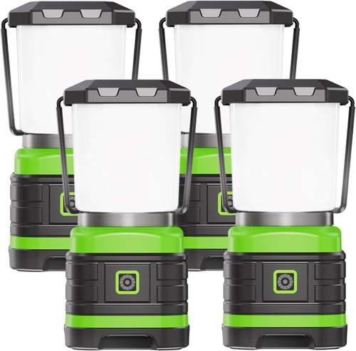 Lichamp LED Camping Lantern - Portable Battery-Powered Lights for Emergencies | 4 Pack