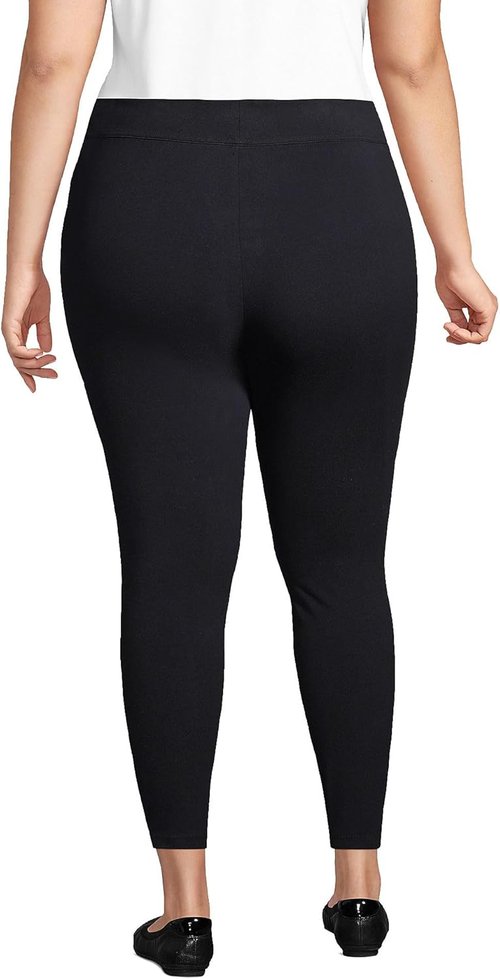 Lands' End Women's Knit Leggings - Comfortable Mid Rise Design | Versatile Starfish Style