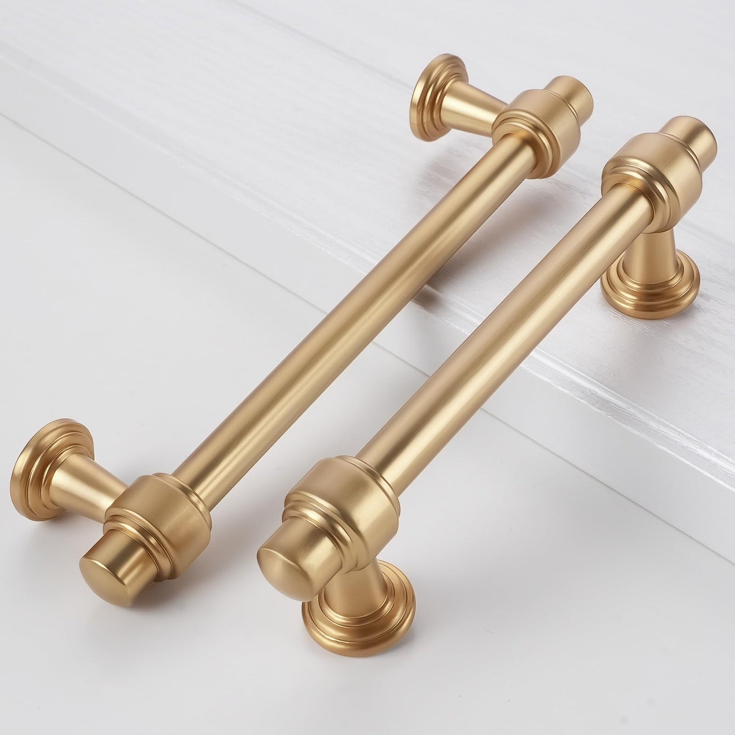 POVEFONK JBUS14 20 Pack 5 Inch(128mm) Champagne Bronze Kitchen Cabinet Handles Cabinet Pulls Gold Drawer Pulls Kitchen Cabinet Hardware Handles Dresser Handles