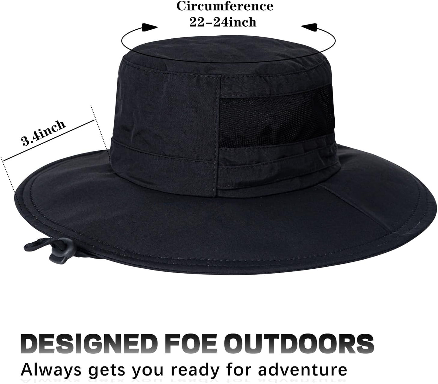 Skiennix UPF 50+ Sun Hat - Waterproof Wide Brim Bucket Hat for Fishing, Hiking, and Beach | Foldable Design
