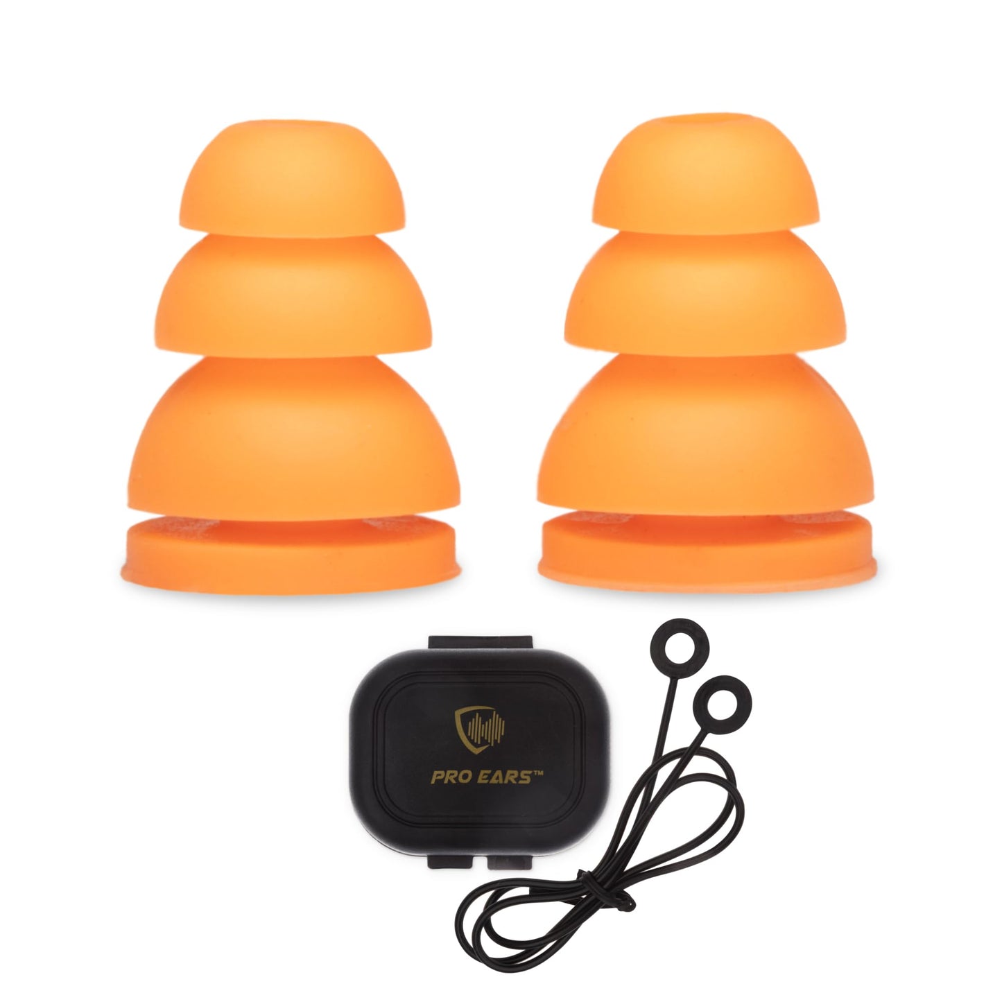 Pro Ears Audiomorphic Earplugs, Shooting Ear Protection, Noise Canceling Earbuds, Hearing Protection, Concert Ear Plugs, Carrying Case Included, Orange (Large)