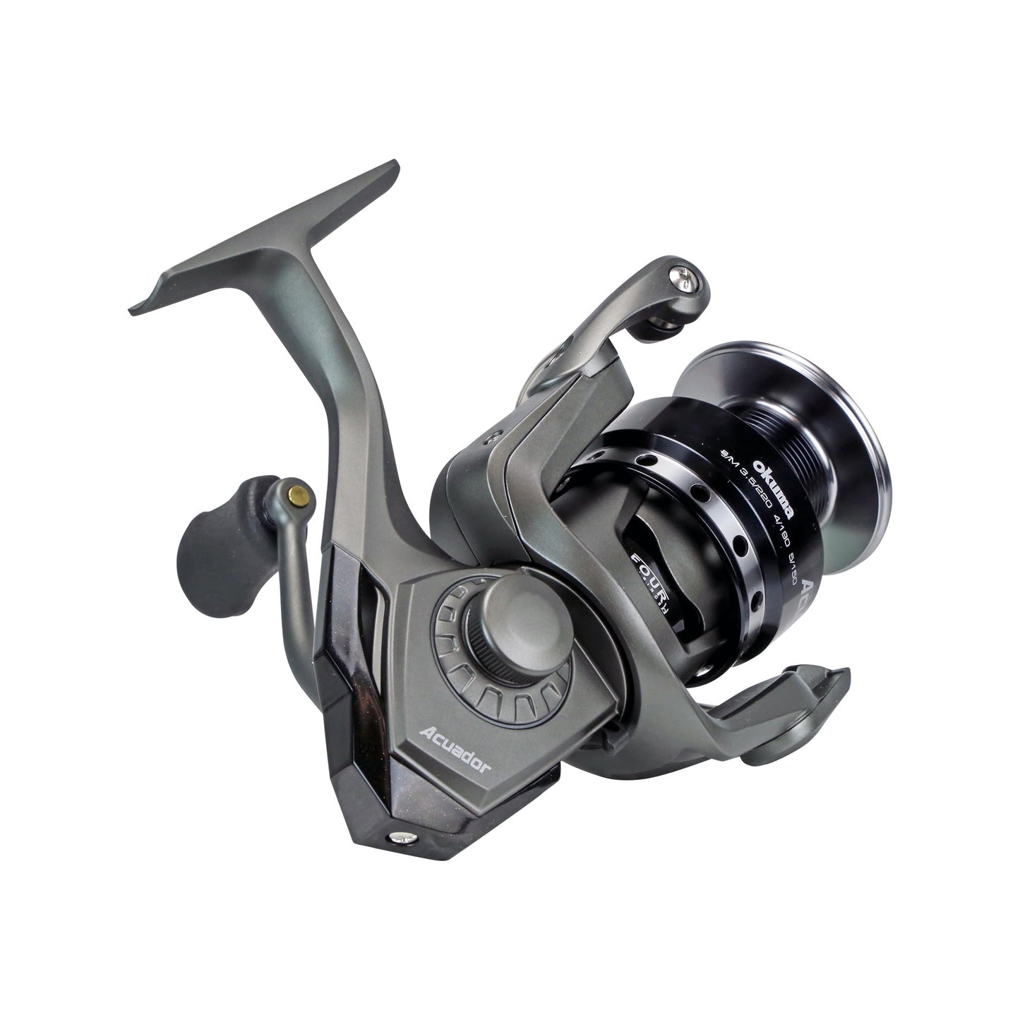 Okuma Acuador 4BB Steel Drive Lightweight Freshwater Spinning Reel, ACU-4000A,Black