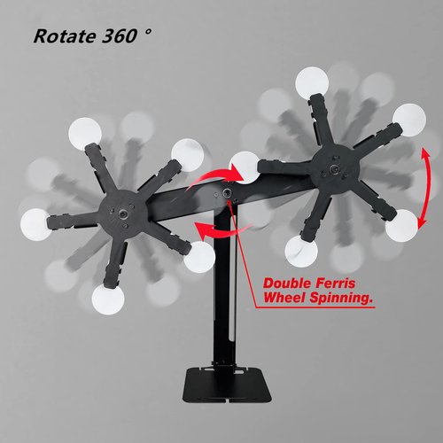 Atflbox Rotating Metal Dynamic Shooting Practice Target Stand with 10 Steel Plates for Pistol Airsoft BB Gun (Double Star)