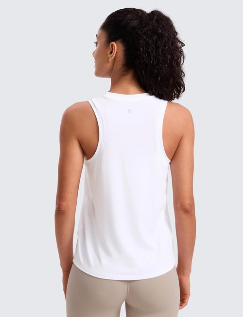 CRZ YOGA Quick Dry Racerback Tank Top for Women - Athletic Sleeveless Gym Shirt | Hip Length