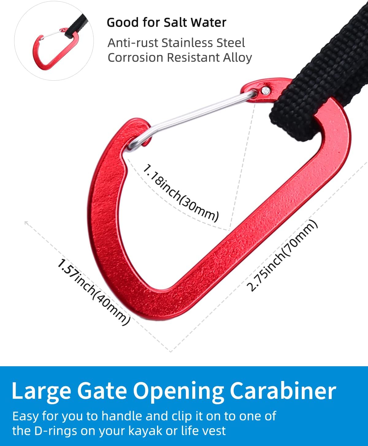 OCEANBROAD Kayak Paddle Leash - Stretchable Strap Lanyard for SUP, Boating & Fishing | 4-7 Feet