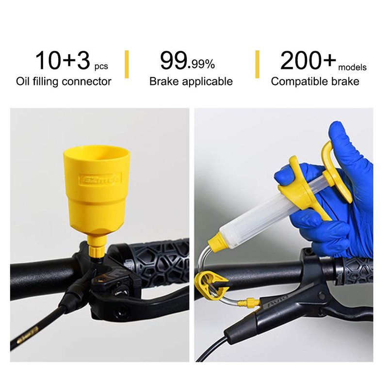 HKZTUY Hydraulic Brake Bleed Kit for MTB – Fix Spongy Brakes, Fits Shimano, MAGURA & SRAM, for DIY Home & Pro Shop Use Maintenance, Boosts Brake Performance