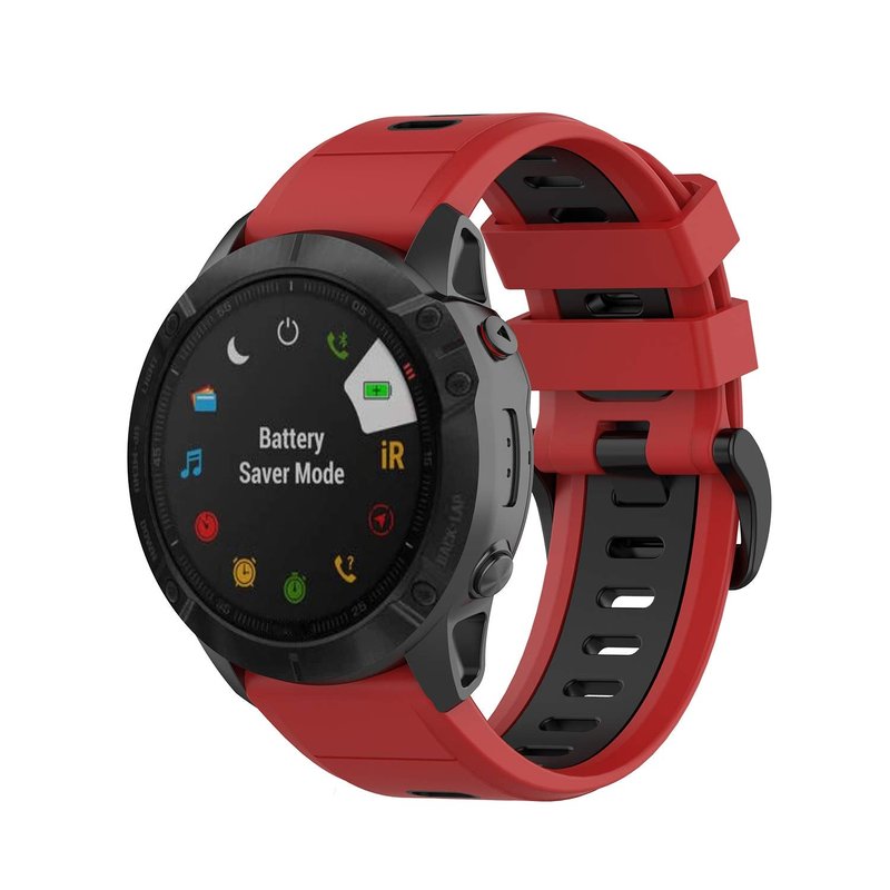 Chofit Compatible with Garmin Approach S70 42MM 47MM Watch Band,Soft Silicone Wristband Replacement Quitck Fit Sport Strap (Approach S70 47mm, Black&Red&White)