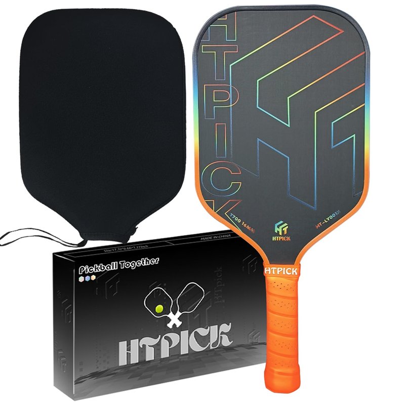 Pickleball Paddles, T700 Carbon Fiber Pickleball Paddle with PP Honeycomb Core 16mm Thickness, Enhanced Shock Absorption for Ultimate Spin & Consistency