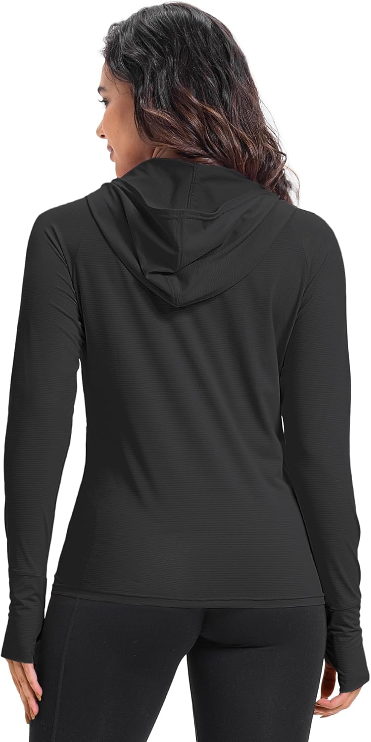 33,000ft Women's UPF 50+ Sun Protection Jacket - Lightweight Long Sleeve Hoodie for Hiking & Running