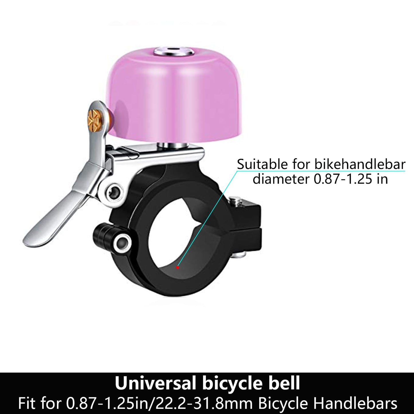 Greallthy Bike Bell Classic Brass Bicycle Bell,Bike Bells for Adults Kids, Loud Retro Bell for Road & Mountain Bikes, Universal Handlebar Fit (Pink).