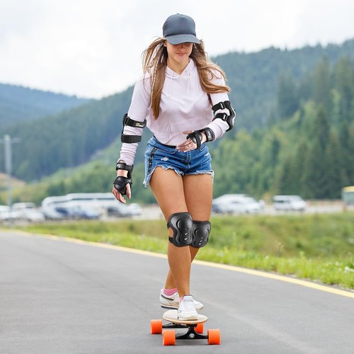 JBM Protective Gear Set - Knee Pads, Elbow Pads & Wrist Guards for Skateboarding, Cycling & BMX