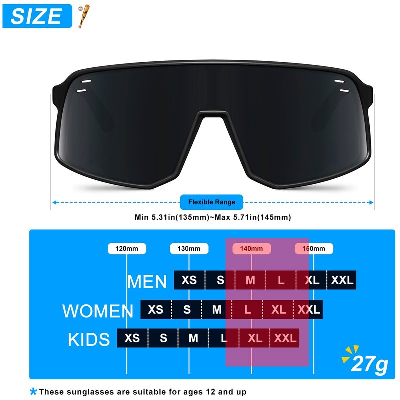 VEWOE Polarized Cycling Glasses Sports Sunglasses for Men Women UV400 Protection MTB Fishing Running Baseball Glasses