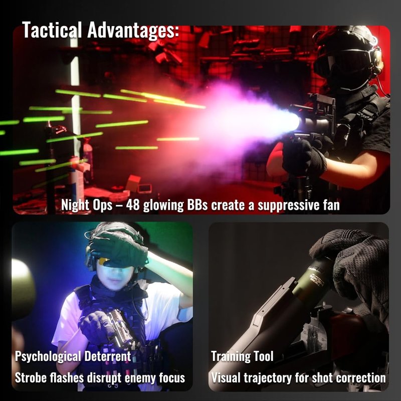 T238-HEXA Airsoft Tracer Unit 40MM Grenade Powered by Green Gas