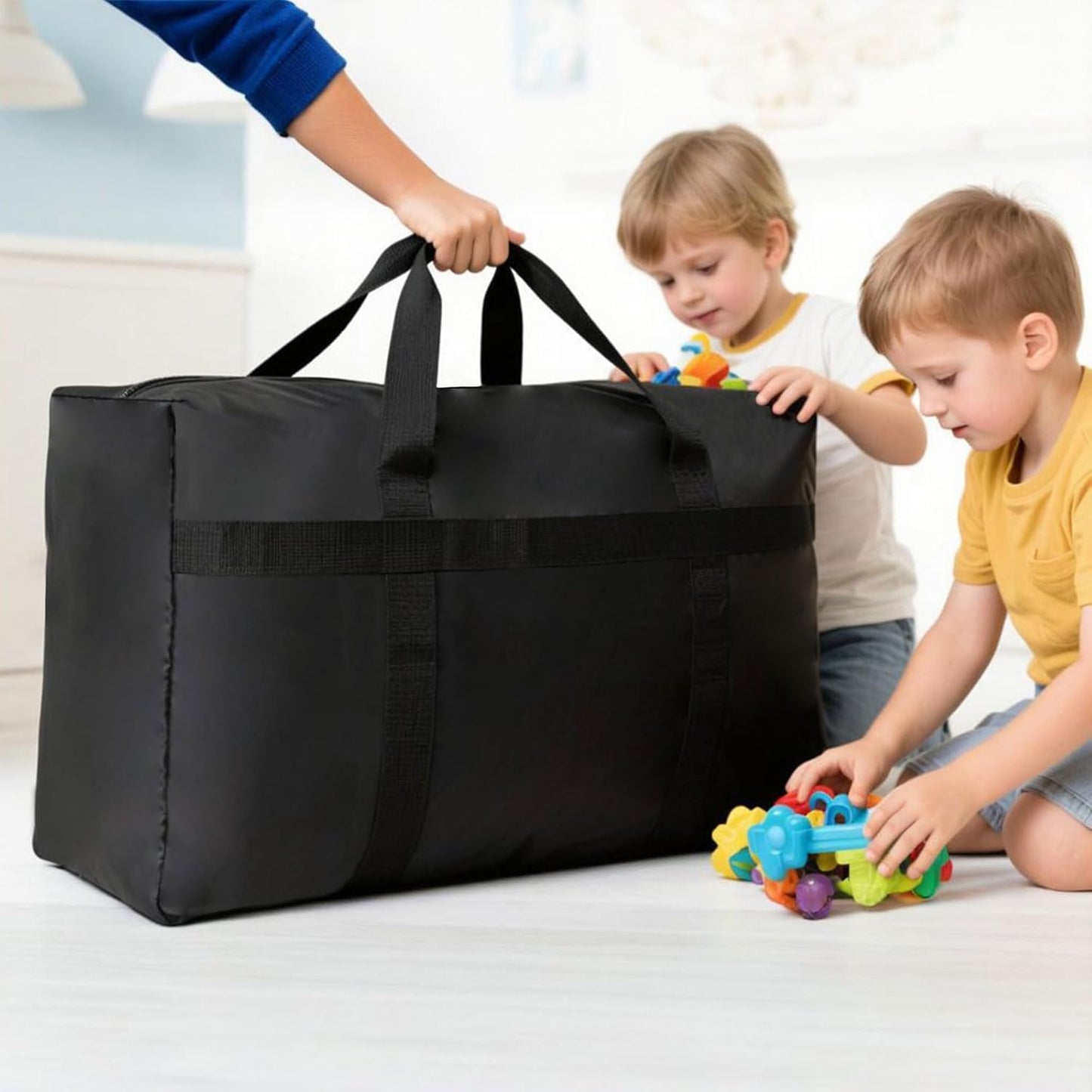 Kvoike Extra Large Moving Bags with Strong Zippers, Storage Bags with Carrying Handles, Duffle Bag Packing Bags for Moving, Storage, Travel and Camping, Storagebag Totes for Space Saving