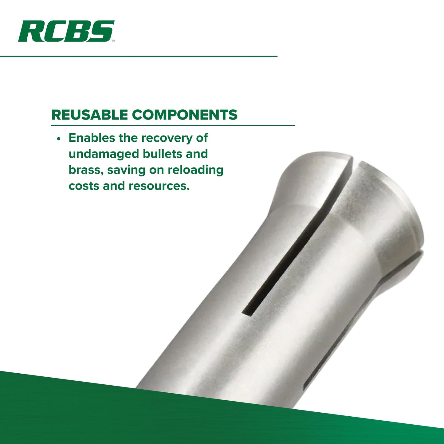 RCBS, Bullet Puller Collet, .22 Caliber, Silver