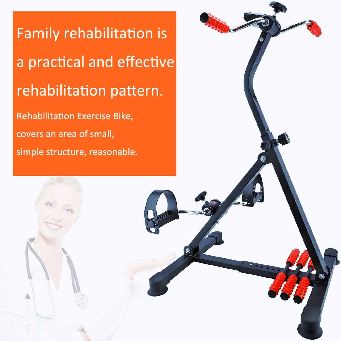 Pedal Exerciser Bike Hand Arm Leg and Knee Peddler Adjustable Fitness Equipment for Seniors, Elderly Home Dual Pedal Exercise Bike for Total Body, with Monitor - Great Gift for Elderly Rehab