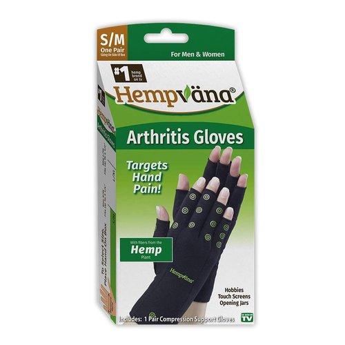 Hempvana Green Relief Arthritis Gloves Woven with Hemp Fibers, AS SEEN ON TV, Advanced Compression to Help Relieve Pain & Swelling, Adjustable Wrist Strap for the Ultimate Fit, Non-Slip Grip, (L/XL)