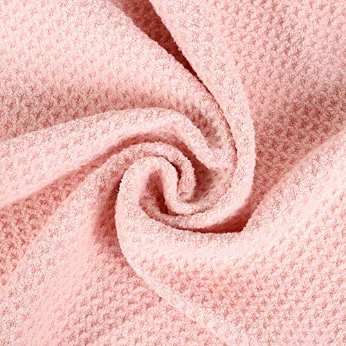 Tri-Fold Golf Towel - 16" x 24" Microfiber with Carabiner Clip - Pink