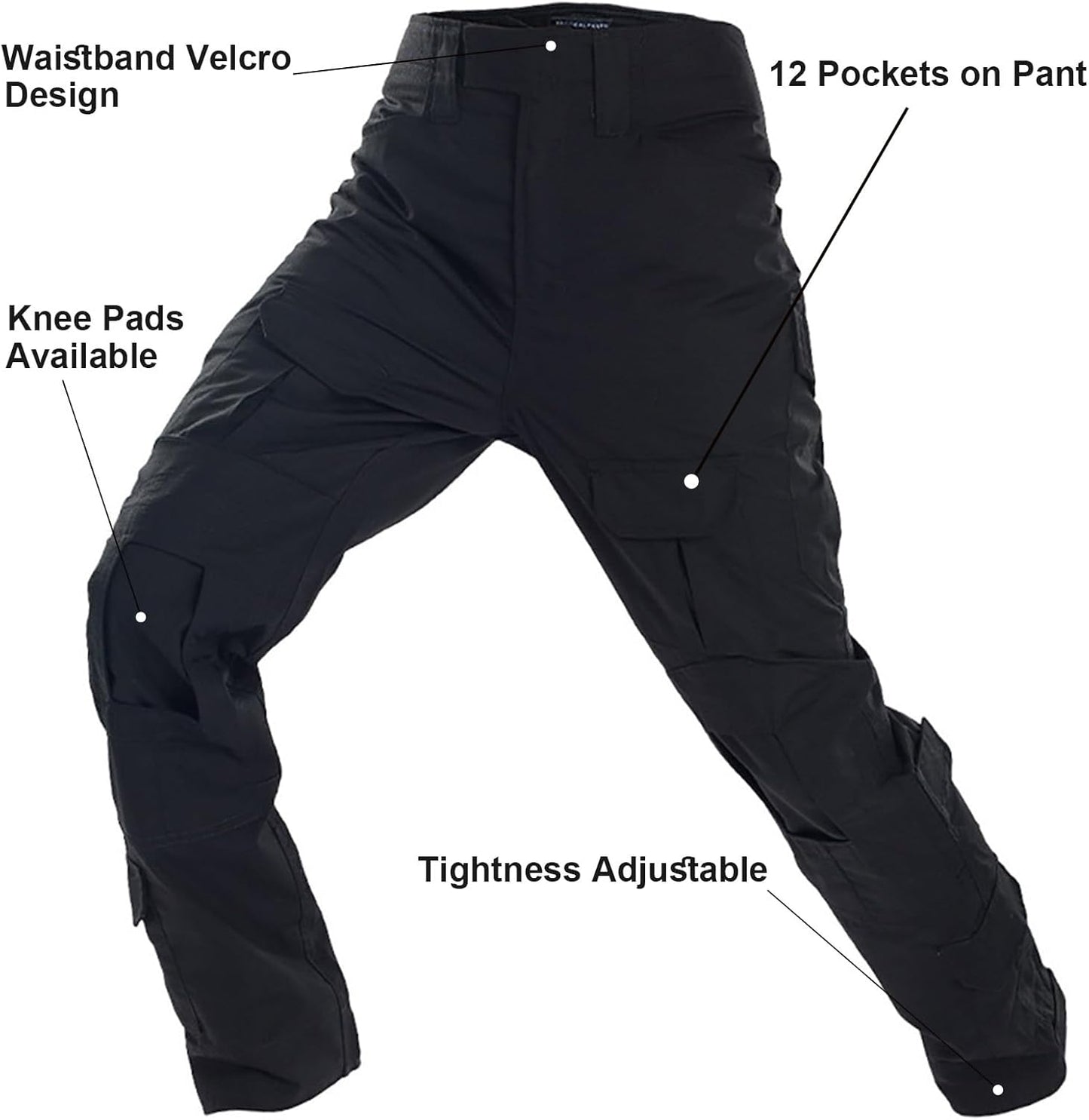 Skiennix Tactical Pants - Combat-Ready Design with Knee Pads & Belt | Camo Military Gear for Men