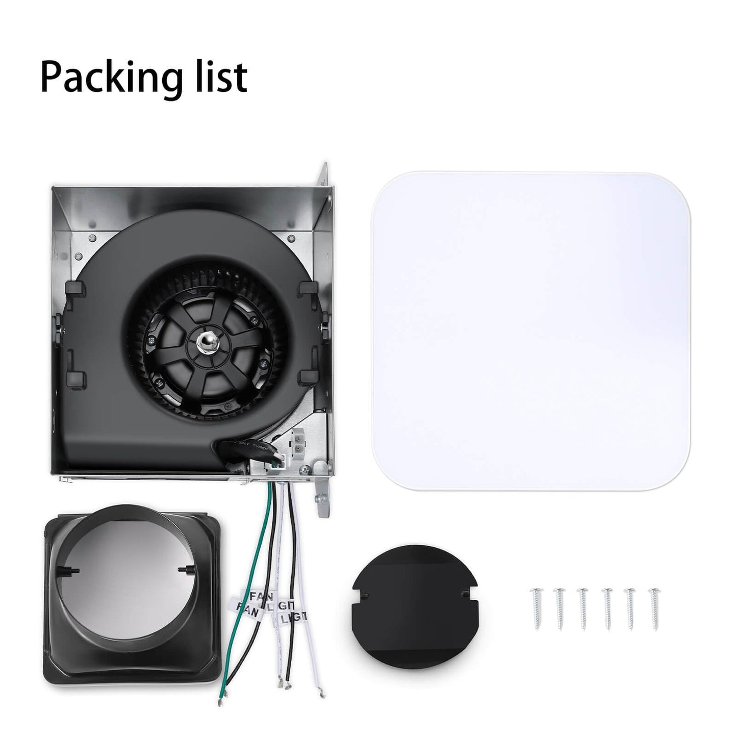 JOEAONZ Bathroom Exhaust Fan with Light 110 CFM Quiet with Color Change, 3000K/4000K/5500K 1000LM Household Ventilation Fan Light Combo, Energy Saving Ceiling Mount Bathroom Extractor, Memory Function