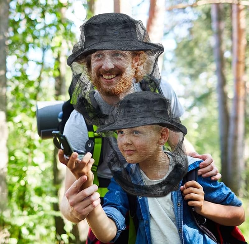 Kids Mosquito Head Net 2-Pack - Insect Protection for Ages 5-12